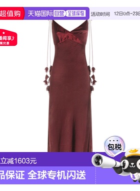 1h可退 香港直邮Self-Portrait 女士 酒红色连衣裙 RS26218MBUBUR