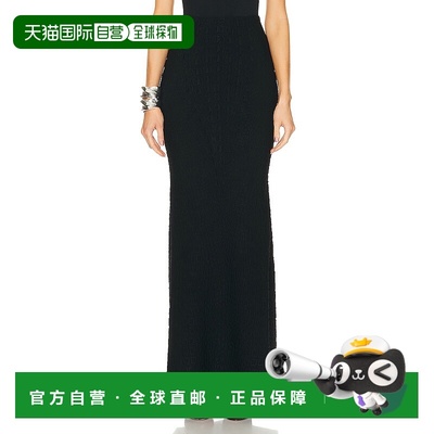 1h可退 香港直邮Alaia 女士 长款半身裙 AA9J21735M840 black黑色