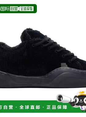 1h可退 香港直邮Erl 男士 黑色 Corduroy Vamp 运动鞋 ERL11SH01B