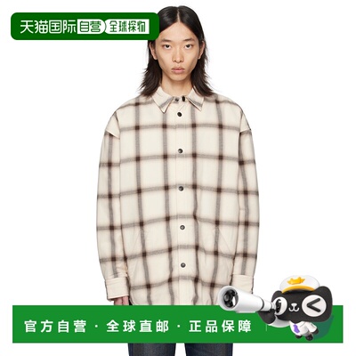 1h可退 香港直邮Acne Studios 艾克妮 男士 灰白色 Flannel Butto