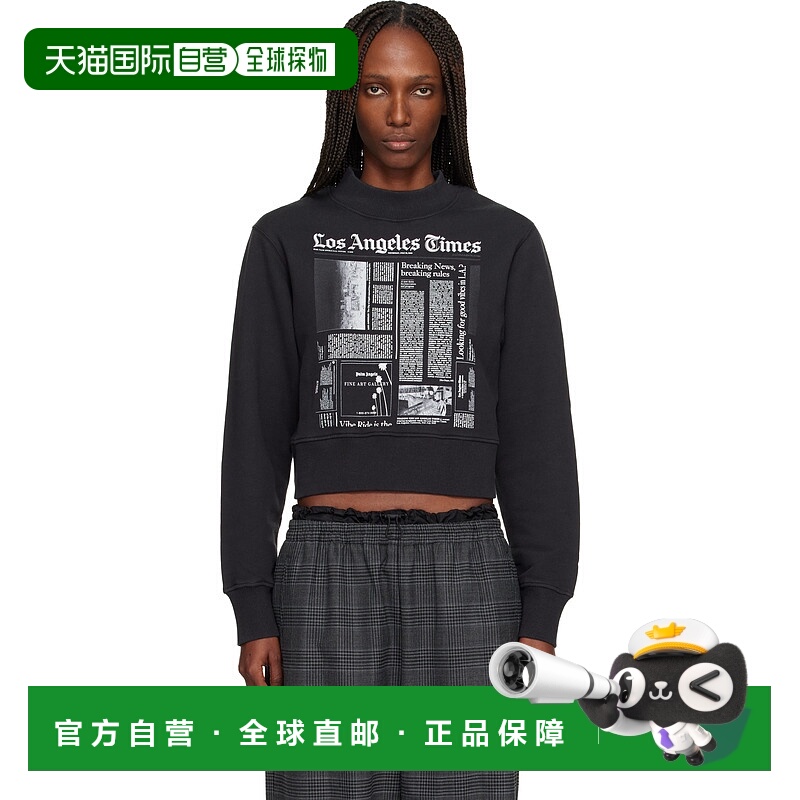 香港直邮Palm Angels 棕榈天使 女士 黑色 LA Times 联名 News Fi