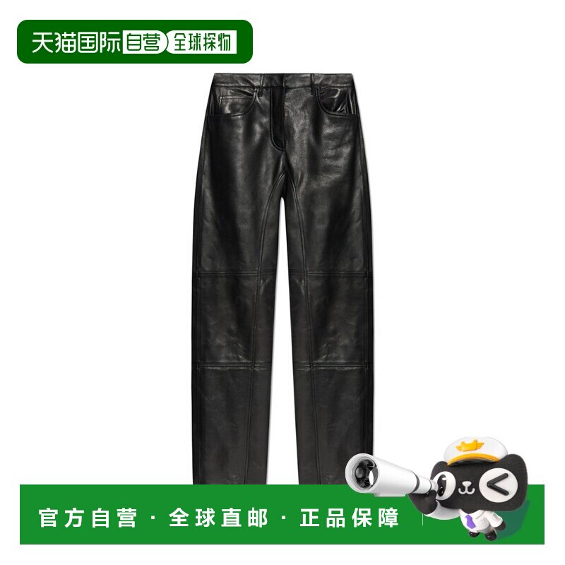 1h可退 美国直邮Jil Sander 吉尔 桑达 女士 徽标贴片皮裤 J02KA0