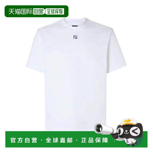 香港直邮FENDI 男士T恤 FY0936AY0HF0QA0WHITE SS2026 白色