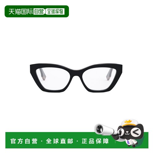 1h可退 香港直邮FENDI 女士眼镜 FE50067I001 SS2026 黑色 徽标平