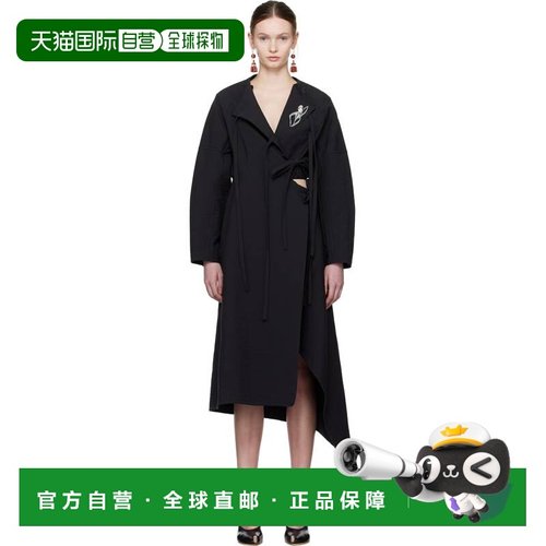 1h可退 香港直邮Tory Burch 托里 伯奇 女士 黑色 Cotton Wrap 连