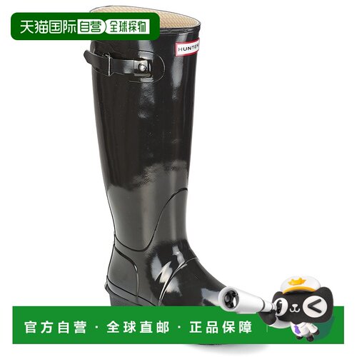 欧洲直邮Hunter 女士 ORIGINAL TALL GLOSS 雨靴 黑色