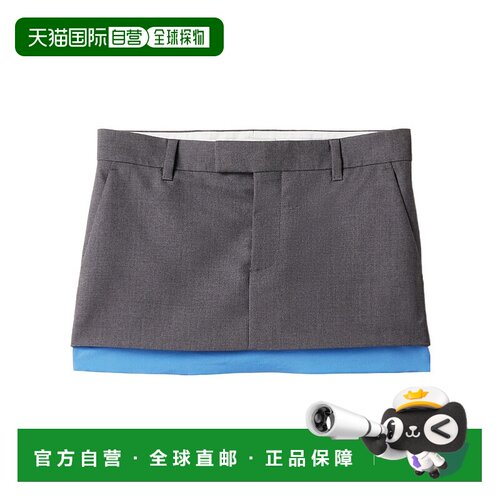 香港直邮Miu Miu 腰带环迷你半身裙 MG224216E8SOOOa字裙