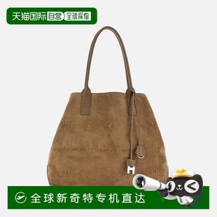 歐洲直郵Hogan Script淺褐色中號(hào)購物袋