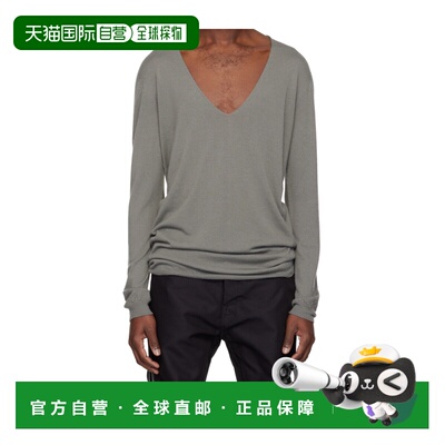 香港直邮RICK OWENS 男士针织衫 RU01F2611WS35 SS2026 灰色