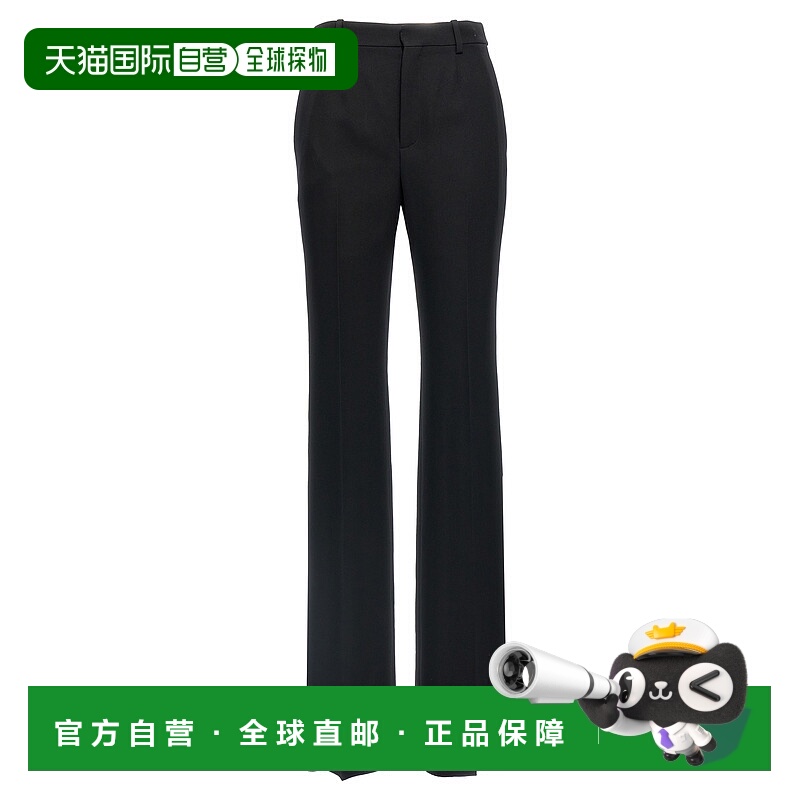 1h可退 香港直邮Saint Laurent 圣罗兰 女士 喇叭形羊毛长裤 7989