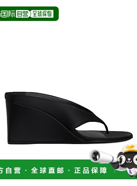 香港直邮Alaia 缎面坡跟凉拖 AA3M105TK044厚底女鞋