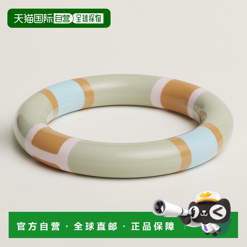 自营1h可退 欧洲直邮Hermes/爱马仕 女士多色漆木H Equipe 手镯大