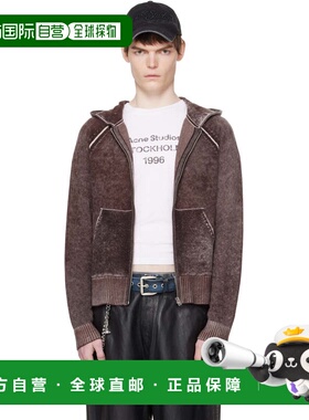 香港直邮Acne Studios 艾克妮 男士 酒红色拉链连帽衫 B60386BPWb