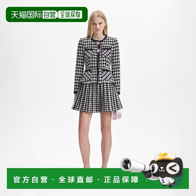 香港直邮Self-Portrait 格纹羊毛连衣裙 AW23117SB