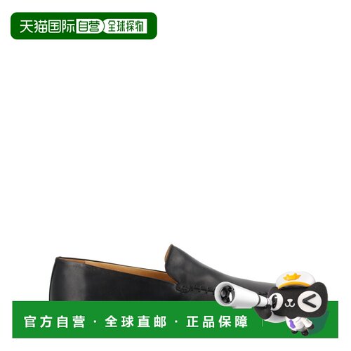 1h可退香港直邮premiata 男士 黑色橡胶小牛皮乐福鞋 32409LANDNE