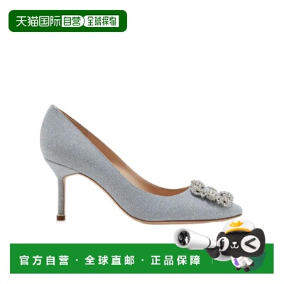 香港直邮Manolo Blahnik 水晶扣环高跟鞋 9XX0597一脚蹬细高跟