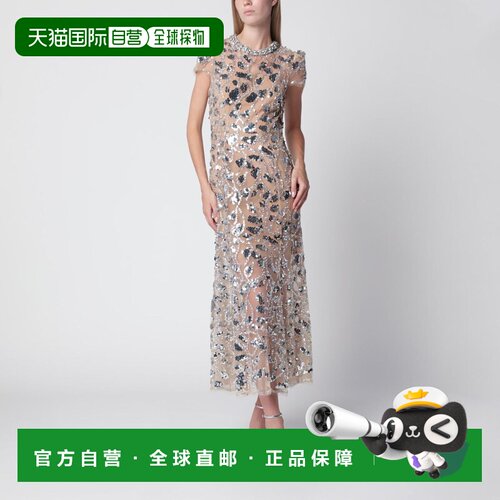 1h可退 香港直邮Self-Portrait 女士 SEQUINEMBELLISHED 银色中长
