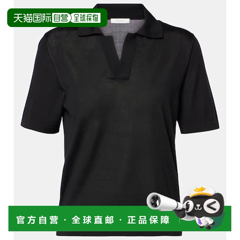 香港直邮The Row 女士 Julianna 真丝Polo衫 black黑色 舒适时尚