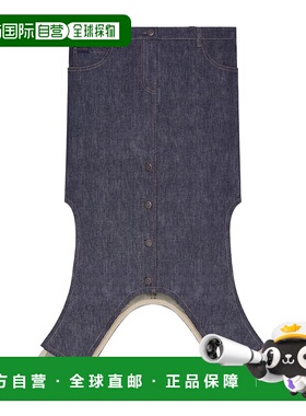 香港直邮Courreges 不对称牛仔半身裙 424DJU206DE0035包臀裙