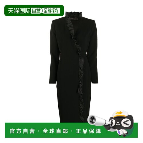 【99新未使用】香港直邮Max Mara 黑色V领连衣裙 12261104600