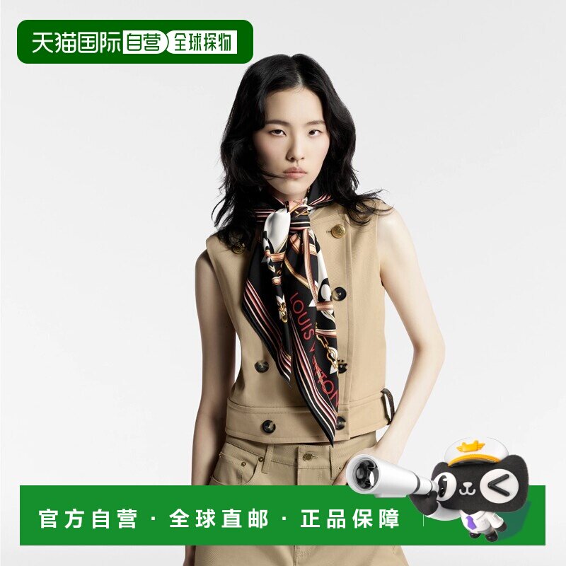 自营1h可退 欧洲直邮LV/路易威登 女士黑色真丝丝巾时尚小众高级