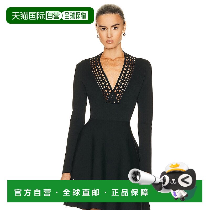 香港直邮Alaia 女士 Vienne V领性感连体衣 AA9B01943M774连衣裙