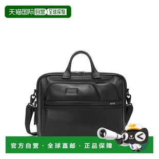 自营欧洲直邮Tumi途明 Alpha 4男士黑色皮革拉链开合大号公文包