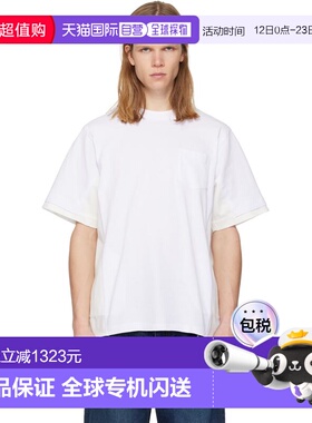 1h可退 香港直邮Sacai 男士 白色 Cotton Jersey & Light Wight D
