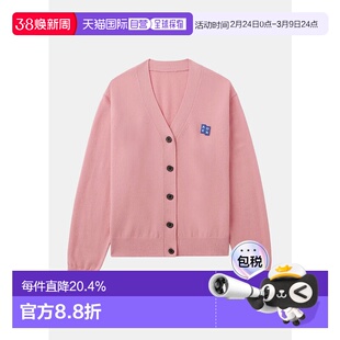 Pink Logo-Applique Cardigan