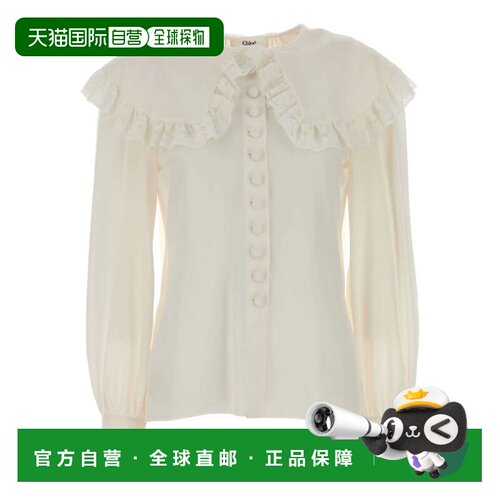 香港直邮Chloe 蔻依 女士 米白色真丝衫 CH25WHT07005上衣