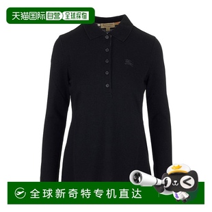 香港直邮Burberry 80047981博柏利 格纹细节长袖 珠地polo衫