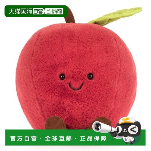 欧洲直邮Jellycat 趣味系列红色聚酯纤维苹果玩偶毛绒可爱玩具