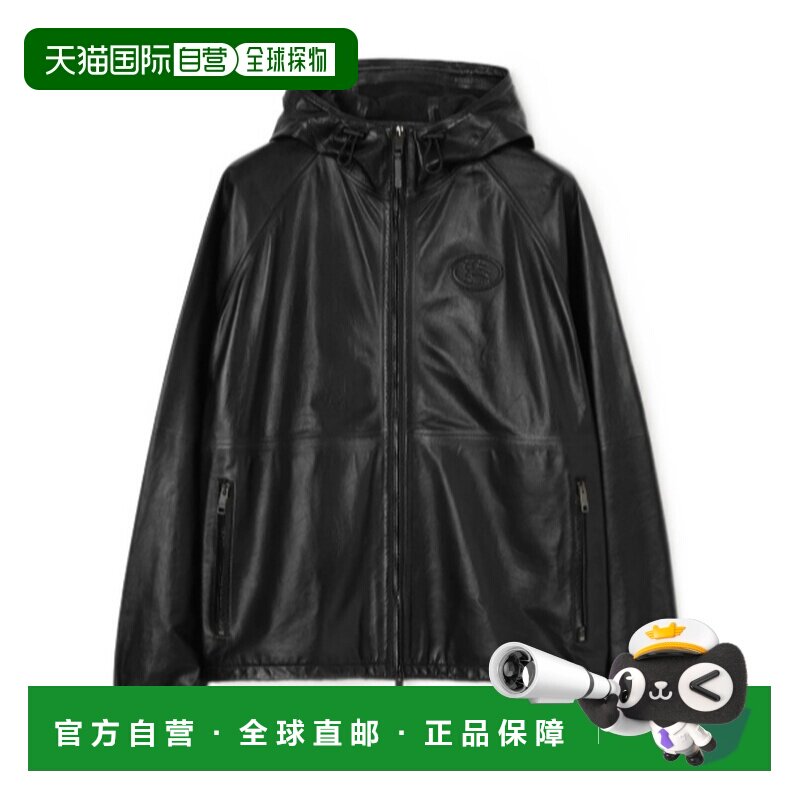 1h可退 Burberry 长袖连帽皮夹克 81301901