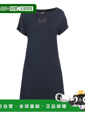 香港直邮Ea7 女士 短款连衣裙 BLUE 蓝色夏装时尚舒适