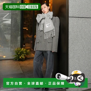 自营欧洲直邮Acne Studios FW25灰色/浅灰色羊驼毛双色围巾男女通