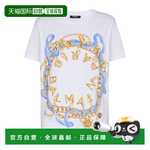 香港直邮BALMAIN 女士T恤 FF1EF000GF09GWJ AW202【付后1h可退】