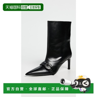 1h可退 香港直邮Coperni 女士 及踝高跟带子靴子 black黑色 舒适