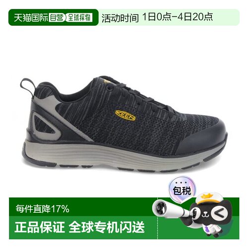 香港直邮Keen男士Sparta黑/灰法兰绒CSA认证铝制鞋头工作鞋 10242