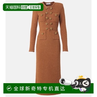 华尔夫针织精饰中长连衣裙 1h可退 香港直邮Self Portrait 女士