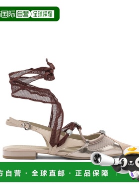 1h可退 香港直邮Pinko 品高 女士 浅褐色皮质平底鞋 SD0547P003W4