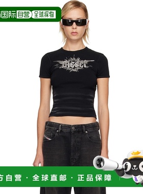香港直邮Diesel 迪赛 女士 黑色 T-Ele-Long-P2 T 恤 A142310WFBM