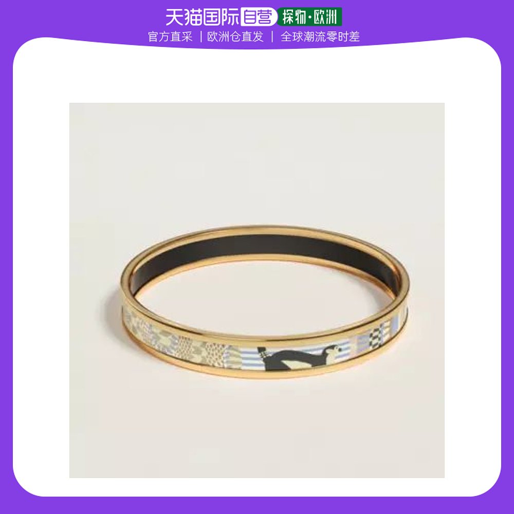 欧洲直邮Hermes爱马仕女士手镯多色提花珐琅简约百搭优雅复古设计