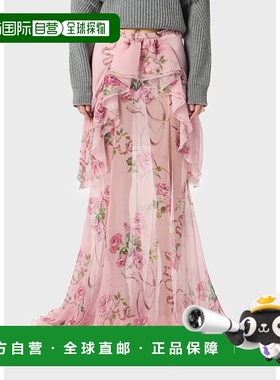 香港直邮Blumarine 蓝色情人 女士 粉色真丝半身裙 A522G266A