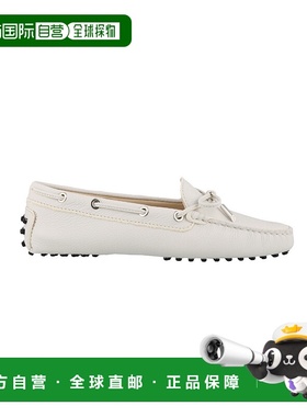 香港直发TODS托德斯女士白色系带乐福鞋休闲百搭XXW0FW050305J1