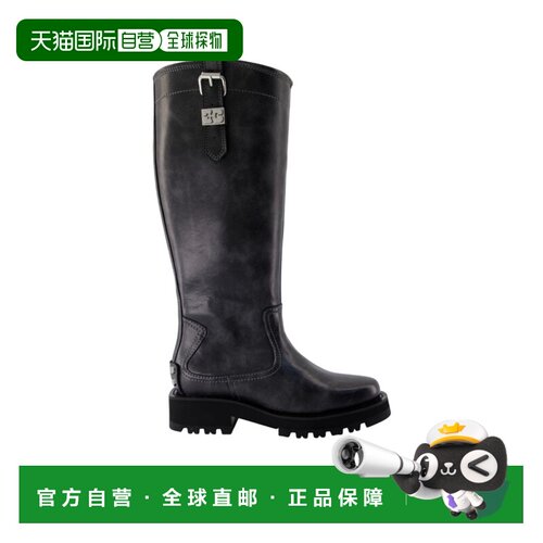 香港直邮GANNI 女士户外运动鞋 S3166911 AW2025 黑色 圆头长筒靴