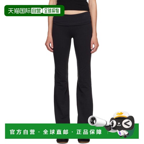1h可退 香港直邮SKIMS 女士 黑色 Cotton Jersey Foldover 长裤 A