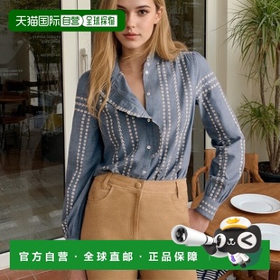 长袖 新款 女士蓝色棉衬衫 自营欧洲直邮Sezane