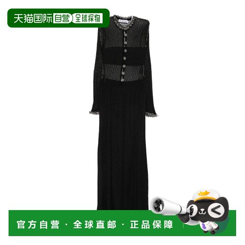 Self-Portrait 缀饰镂空针织超长连衣裙 AW26113X【付后1h可退】