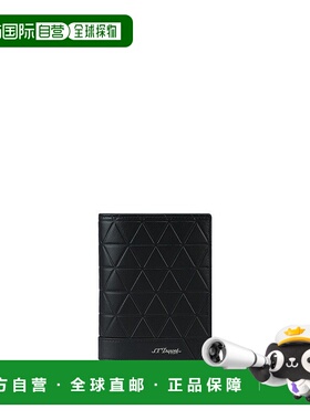 自营欧洲直邮S.T.Dupont法国都彭 FIREHEAD男士黑色小牛皮护照夹