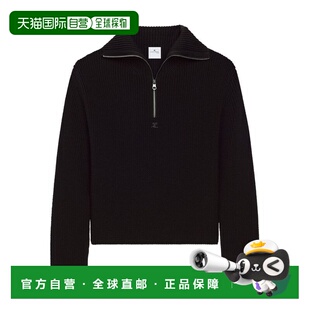 1h可退 香港直邮Courreges 女士 黑色 Ribbed Wool Trucker 毛衣